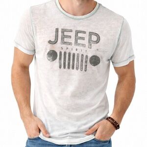 Lucky Brand x Jeep Spirit Burnout Graphic Tee Men’s Medium Distressed Logo Shirt